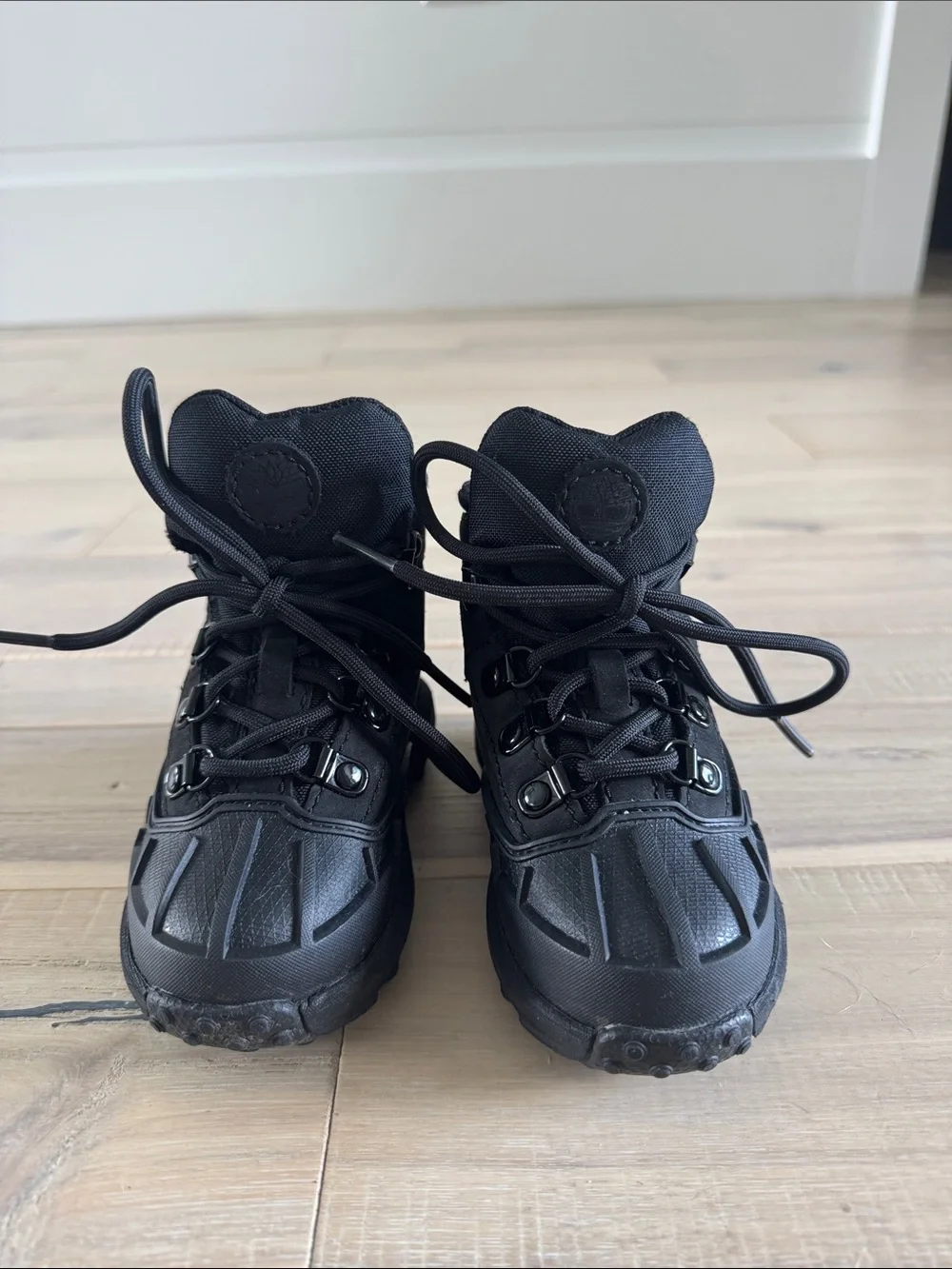 Timberland Kids Black Waterproof Lace-Up Snow Boots